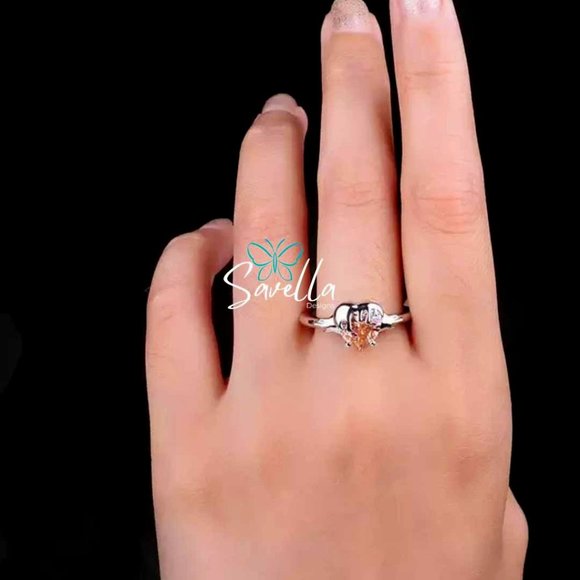 "BEE MY HONEY" SOLID STERLING 925 SILVER CITRINE GEMSTONE RING - Picture 2 of 7